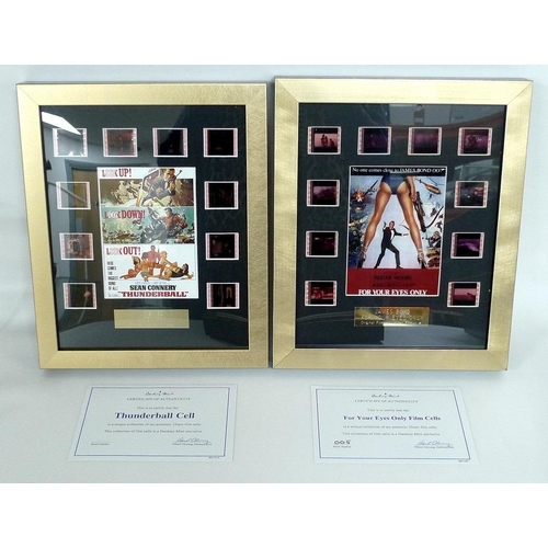 320 - A group of twelve framed collections of 35mm film cells and miniature movie posters, comprising 'Cas... 