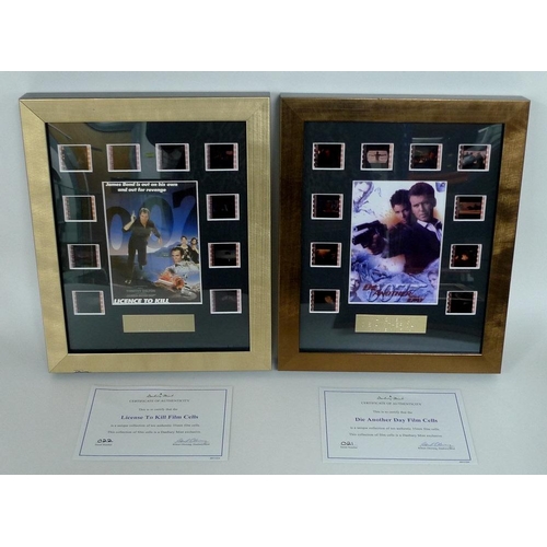 320 - A group of twelve framed collections of 35mm film cells and miniature movie posters, comprising 'Cas... 