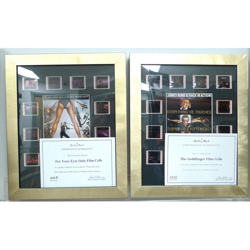 320 - A group of twelve framed collections of 35mm film cells and miniature movie posters, comprising 'Cas... 