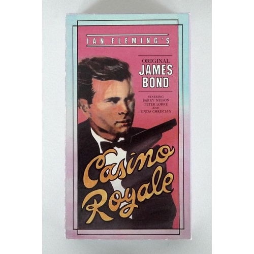 324 - A collection of VHS tapes, including a live 1954 television adaptation of the novel 'Casino Royale' ... 