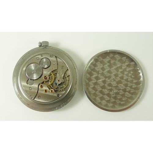 836 - A Cyma Swiss steel cased open faced pocket watch, coppered Arabic numerals to silvered dial, 37mm, s... 