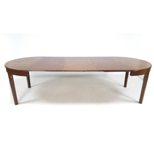 870 - A Danish mahogany extending dining table, mid 20th century, by C. B. Hansens, Kopenhagan, of D end f... 