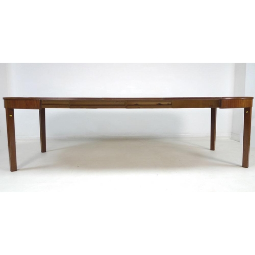 870 - A Danish mahogany extending dining table, mid 20th century, by C. B. Hansens, Kopenhagan, of D end f... 