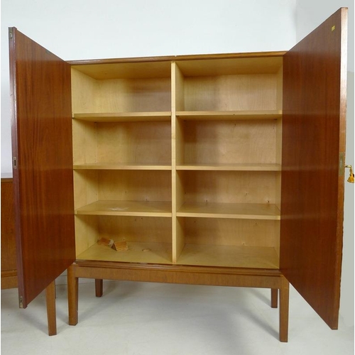 882 - A Danish mahogany sideboard, mid 20th century, by C. B. Hansens, Kopenhagan, four drawers with brass... 