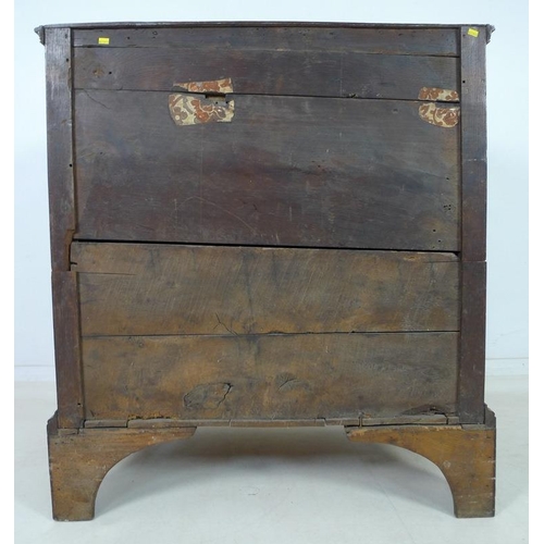 946 - A 17th century oak chest of four graduating drawers, the surface with moulded edges, the sides with ... 