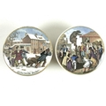A pair of Staffordshire pot lids, comprising 'Alas! Poor Bruin', No.1 without lantern, 7.5cm, and Th... 