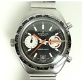 A Breitling Geneve Chrono-Matic steel cased gentleman's wristwatch, ref 2114, circa 1970's, inverse ... 