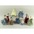 A collection of Royal Doulton figures modelled as ladies, comprising 'Fair lady', HN 2193, 18.5cm, '... 