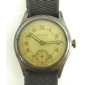 A Solar steel cased gentleman's 'boy' sized military style wristwatch, circa 1940, circular silvered... 