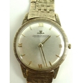 A Jaeger Le Coultre 9ct gold cased gentleman's wristwatch, mid 1960's, model 1128, circular pearlise... 