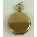 A late Victorian 9ct gold cased full hunter pocket watch, keyless wind, white enamel dial with black... 
