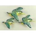 A group of three Beswick kingfisher wall plaques, numbers 729-1, 729-2, and 729-3, largest 19.5 by 1... 