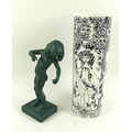 A Danish Art Deco green ceramic figurine, Kai Nielsen for P. Ipsens, modelled as 'Venus Kalipygos', ... 