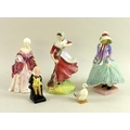 A group of Royal Doulton figurines comprising Pantalettes, HN1362, 18.5cm, Autumn HN2087, Fleurette ... 