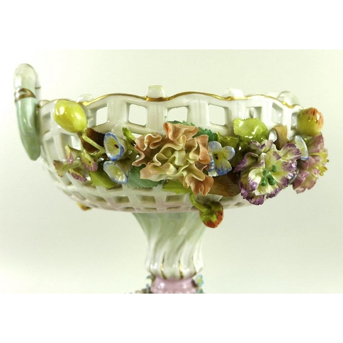 514 - An early to mid 19th century Continental porcelain centrepiece in the style of Meissen, the body cov... 