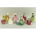 A group of eight Royal Doulton china figurines, comprising Buttercup HN2309, Rosie HN4094, Kirsty HN... 