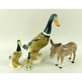 A group of three Beswick figurines, modelled as mallard ducks, the larger, model 902, impressed mark... 