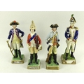 A group of four Capodimonte porcelain figurines, late 19th century / early 20th century, each modell... 