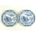 A pair of Chinese export porcelain plates, Qing dynasty, early 19th century, the finely painted bodi... 