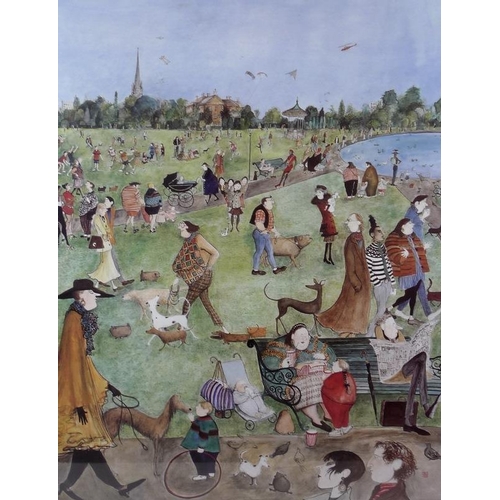 563A - After Sue Macartney Snape: 'The Park', limited edition chromolithographic print, number 562/750, ind... 