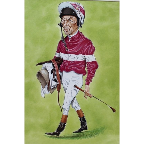 565 - A collection of 20th century prints, comprising a print by Ireland of Lester Piggott, numbered 473/5... 