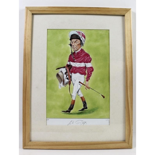 565 - A collection of 20th century prints, comprising a print by Ireland of Lester Piggott, numbered 473/5... 