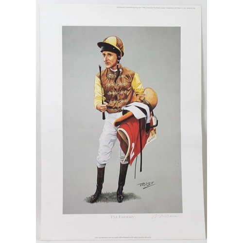 565 - A collection of 20th century prints, comprising a print by Ireland of Lester Piggott, numbered 473/5... 