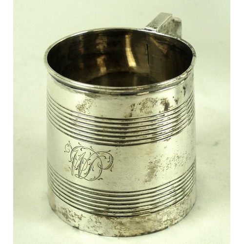 760A - A group of silver comprising a George III quarter pint tankard christening mug, London 1804, makers ... 