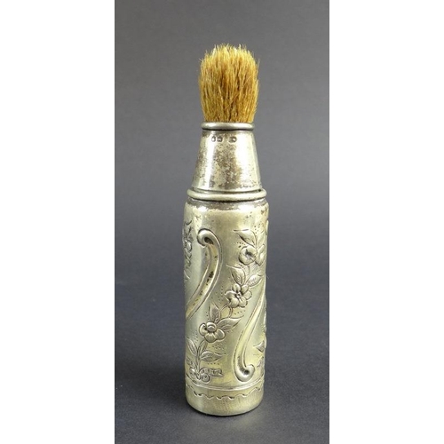 766 - A group of Victorian and later silver items comprising a beaker engraved with strap work design and ... 