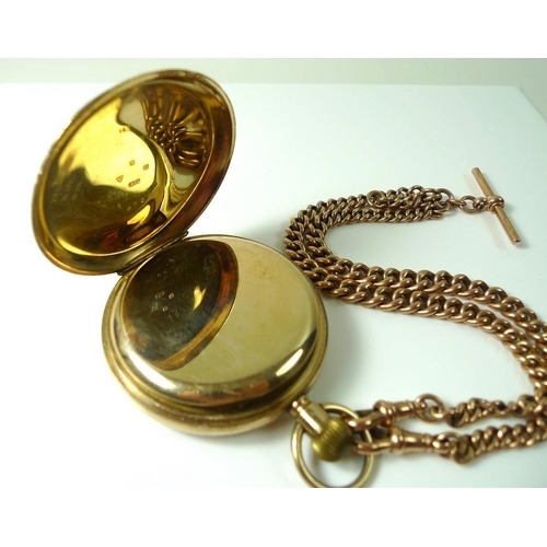772 - A Thomas Russell & Son 9ct gold pocket watch, open face, keyless wind, white dial and central second... 