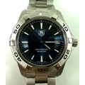A gentleman's Tag Heuer Aquaracer diving wristwatch, the blue dial with baton numerals, date apertur... 