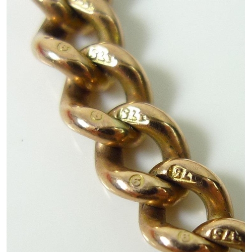 798 - A 9ct gold curb chain bracelet with heart padlock clasp, each link individually stamped 9 and 375, c... 