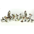 A quantity of ceramic bird ornaments, to include Royal Doulton Peregrine Falcon on base, HN3541 limi... 