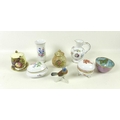 A selection of ceramics, including a Royal Worcester blush potpourri jar and pierced cover, the body... 