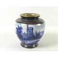 A Royal Doulton vase, late 20th century, of squat ovoid form, decorated with a view of Lismore Castl... 