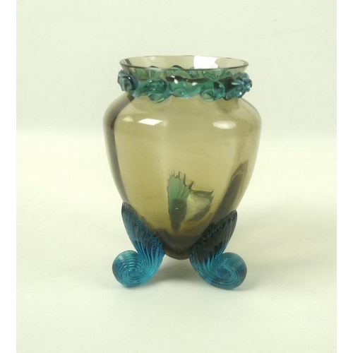 543 - A collection of glass vases, comprising a Mary Gregory style ovoid form vase, pale blue glass decora... 