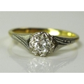An Art Deco diamond solitaire ring, illusion set, diamond approximately 0.25ct, size J, 2g.