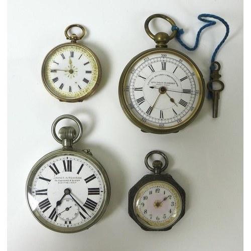 823 - A group of pocket watches, comprising a Victorian 9ct gold cased lady's open face pocket watch, case... 