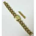 A lady's Rotary 9ct gold cased wristwatch, on 9ct gold gate link bracelet strap, circa 1955, the squ... 