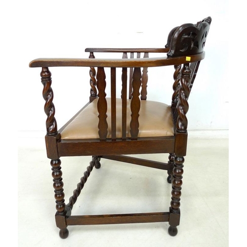 944 - A set of eight Jacobean style dining chairs, including two carvers with low backs, each with top rai... 