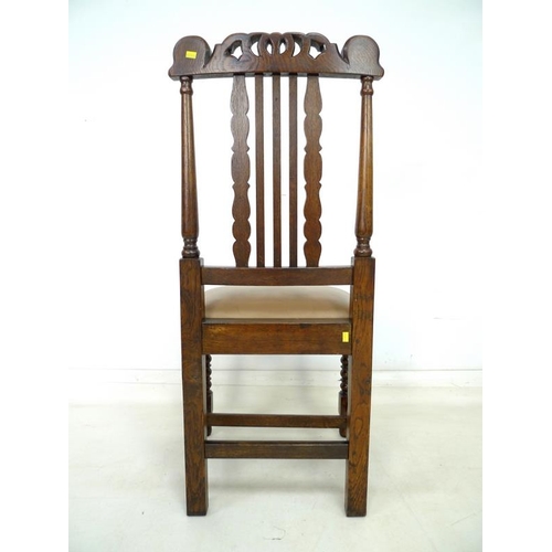 944 - A set of eight Jacobean style dining chairs, including two carvers with low backs, each with top rai... 