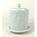 An early 19th century pottery stilton dish, being a stand and cover, in the style of Wedgwood, decor... 