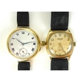 Two 9ct gold cased watches.