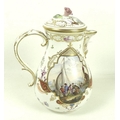 A 19th century Sampson coffee pot of baluster form, with rococo scroll handle and hand painted reser... 