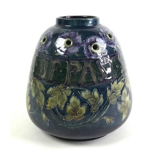 511 - A Hancock & Sons Morris Ware pomander vase designed by George Cartlidge, C56-5 of tapering shouldere... 