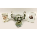 A collection of 19th and 20th century ceramics including a 19th century oval bowl with applied putti... 