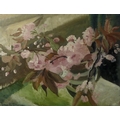 Vera Spencer (Czechoslovakian, b. 1926): a still life with pink flowers and foliage, oil on board, s... 