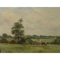 Arthur James Stark RA (British, 1831-1902): a rustic romantic landscape scene, with cattle beside a ... 