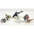 A collection of Royal Crown Derby bone china paperweights, comprising Misty, Coal Tit, Rabbit, Wren,... 