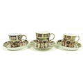 A collection of Royal Crown Derby bone china, comprising coffee cans and three dishes, pattern No 24... 
